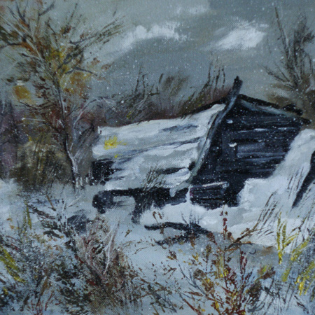 Abandoned Cabin, canvas, oil, 26  33 cm., 2012
