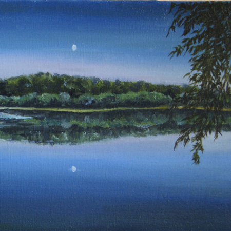 Moon Over The Island, canvas, oil, 26  50 cm., 2013