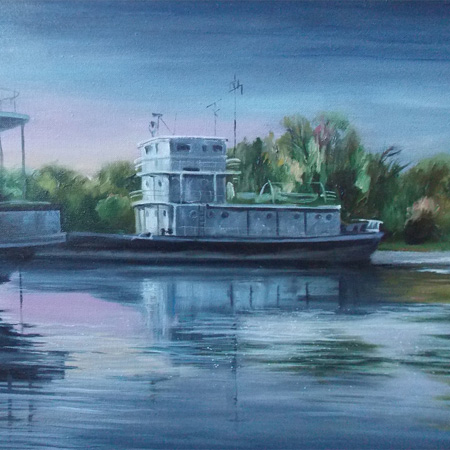 Morning In the Backwater, canvas, oil, 42  60 cm., 2014