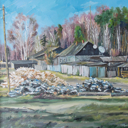 Late Autumn In The Village, canvas, oil, 43  48 cm., 2015
