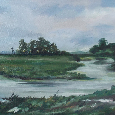 Bend of the River, canvas, oil, 27  40 cm., 2015