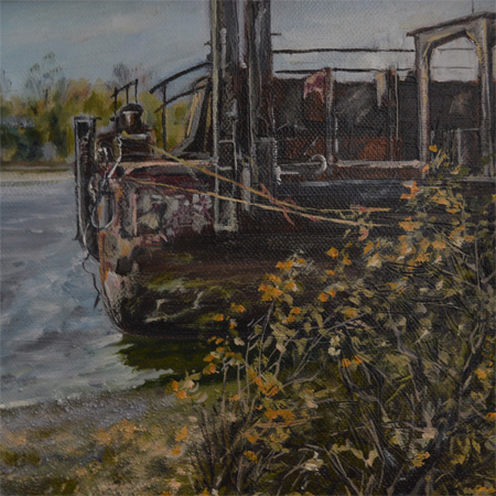 Barge, canvas, oil, 2016